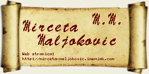 Mirčeta Maljoković vizit kartica